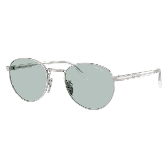 New PRADA Silver Round SPRB51 1BC-40N Sunglasses Women - Picture 1 of 6